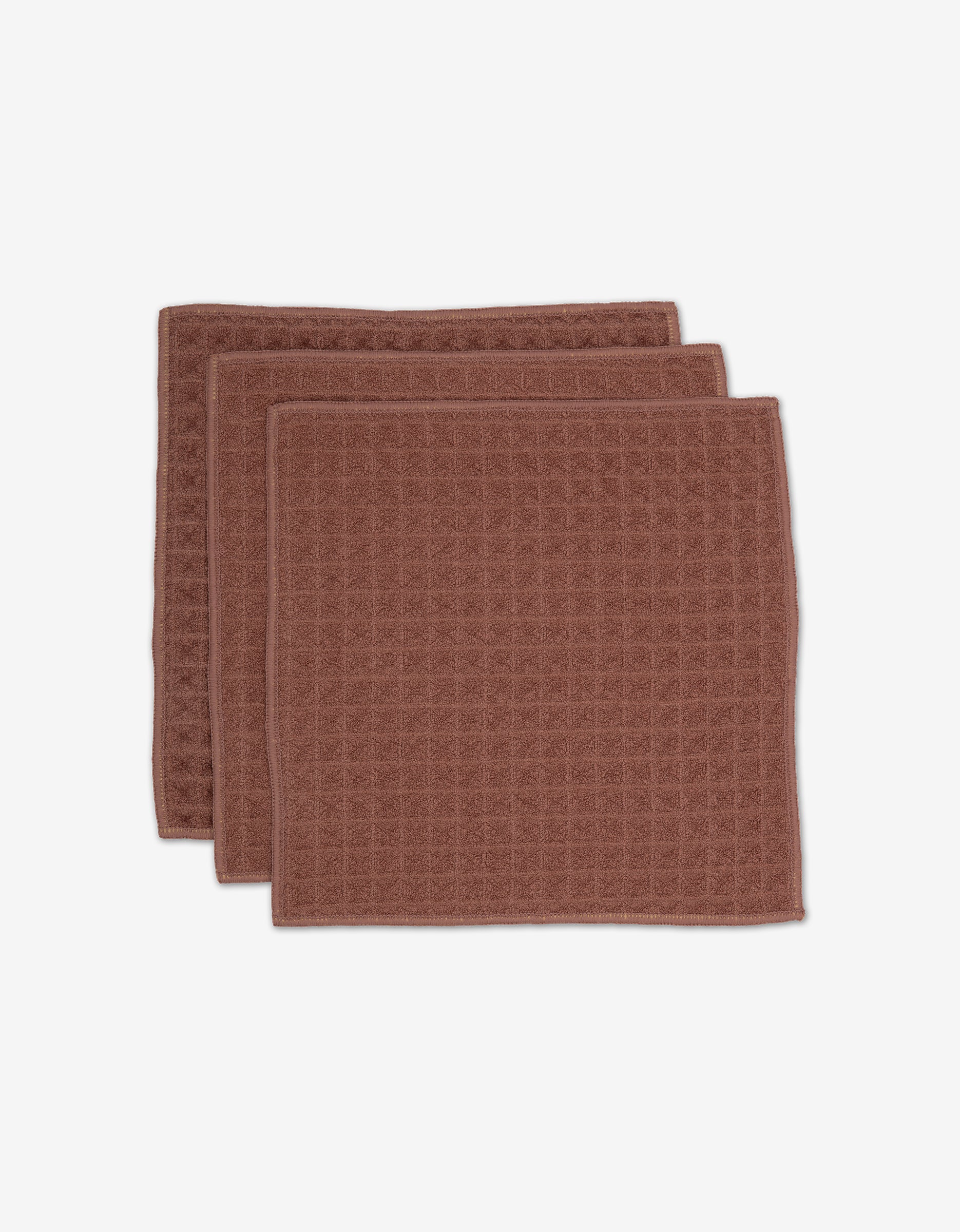 Dusty Rose Waffle Washcloth Set of 3