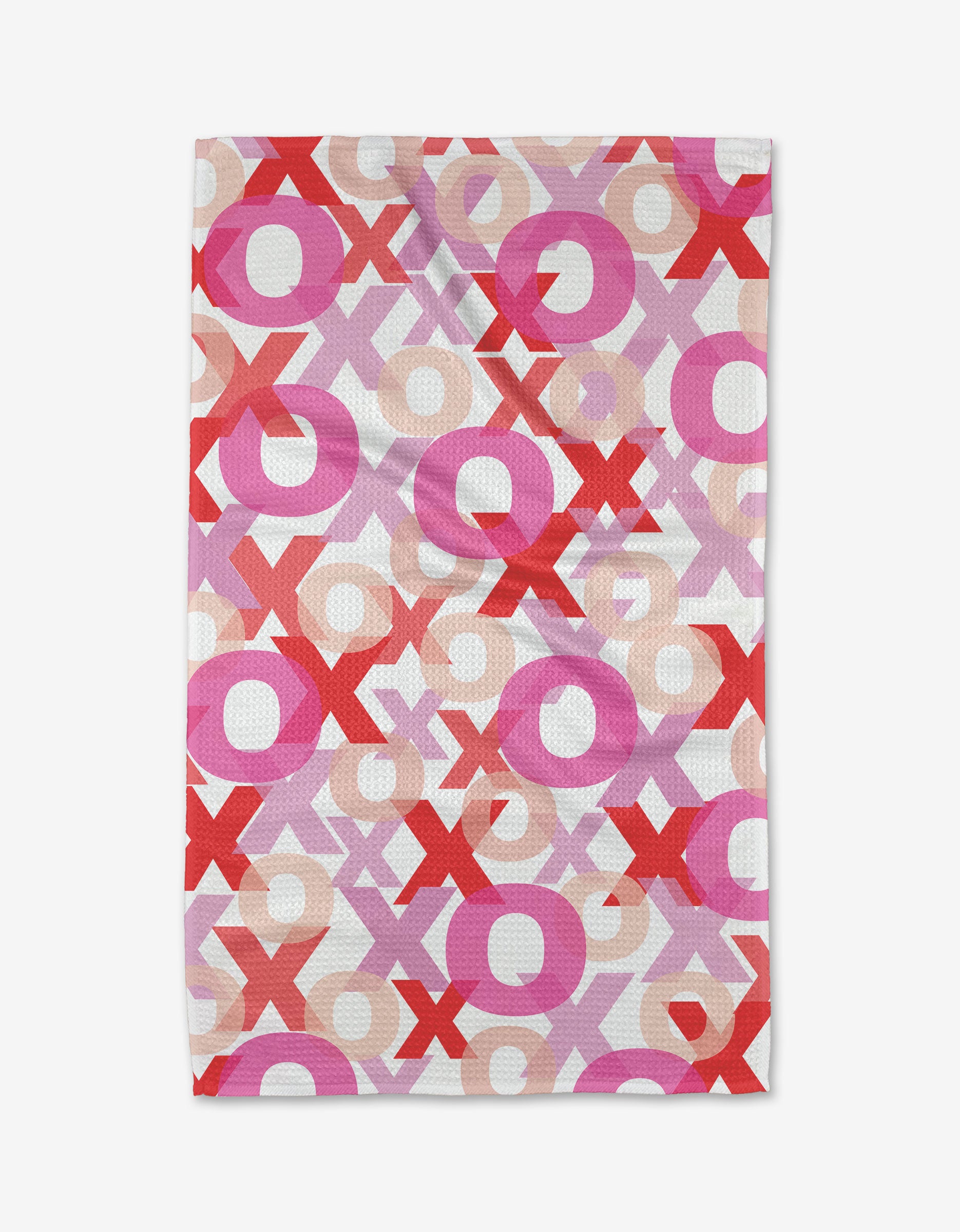 Geometry Kitchen Tea Towel: Hugs & Kisses White